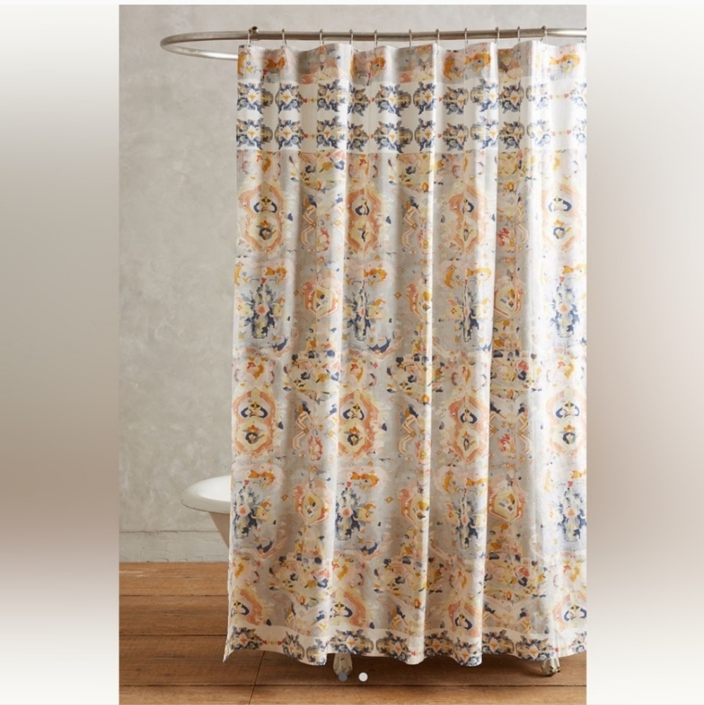 Anthropologie Orissa Taja Organic Shower Curtain NWOT
